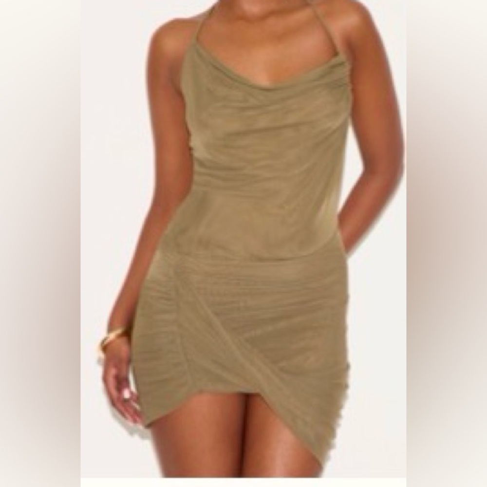PrettyLittleThing Olive Mini Dress